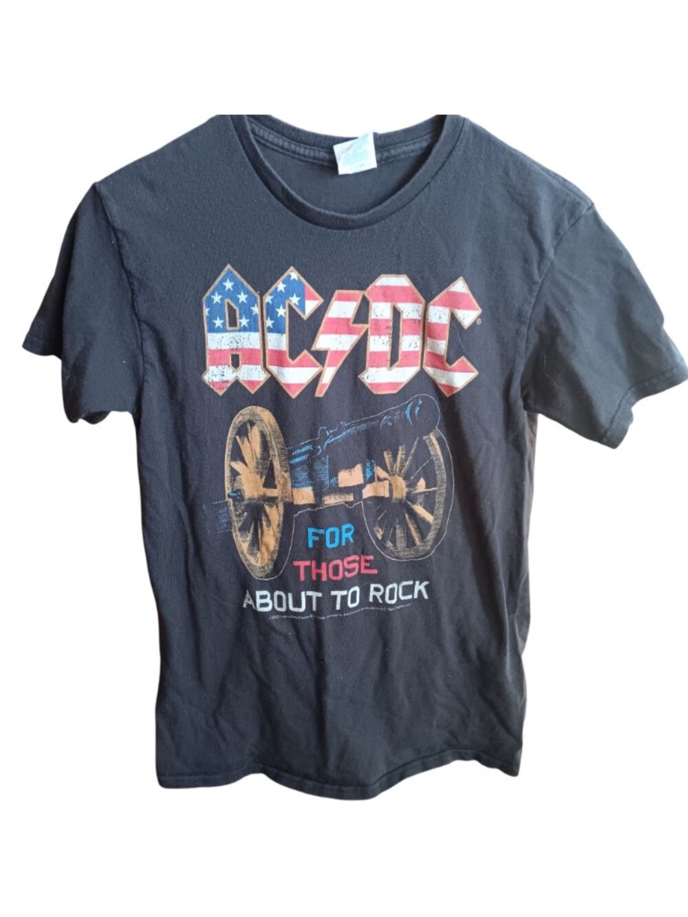 Small XS Fit T-shirt AC/DC "For Those About To Rock" Delta Pro Weight Band Tee
